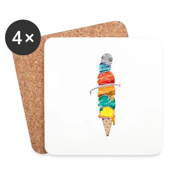 Space Ice Waffle Solar System Summer Mars - Coasters (set of 4) - white - Front