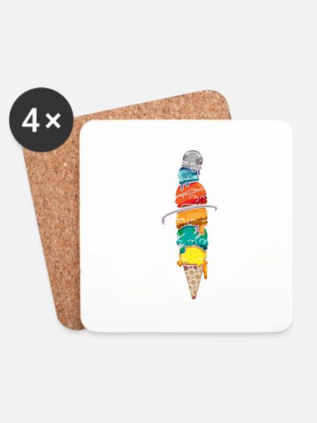 Raumfahrt Eis Waffel Solarsystem Sommer Mars - Untersetzer (4er-Set) - Weiß