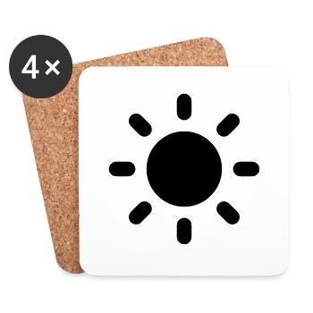 Sun, Sol, Sonne, Licht - Coasters (set of 4) - white - Front