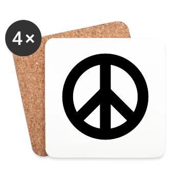 Peace Logo - Coasters (set of 4) - white - Front