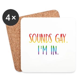 Sons Gay I’m en cadeau LGBT - Dessous de verre (lot de 4) - blanc - Devant