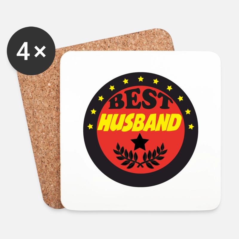 Best husband - Untersetzer (4er-Set) - Weiß