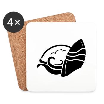 Surfeurs d'été - Dessous de verre (lot de 4) - blanc - Devant