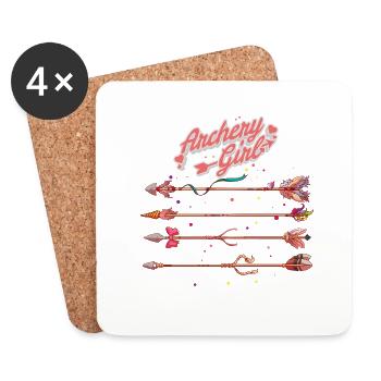 Archery Archery Girl Arrow Feather Sport Arrow - Coasters (set of 4) - white - Front