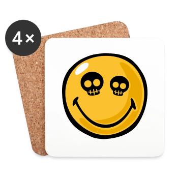 Smiley skull eyes - Coasters (set of 4) - white - Front