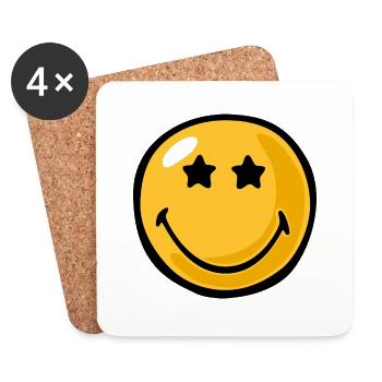 Smiley star eyes - Untersetzer (4er-Set) - Weiß - Vorne