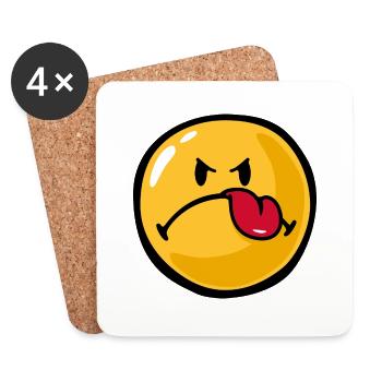 Smiley anger detest - Coasters (set of 4) - white - Front