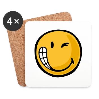 Smiley dude - Coasters (set of 4) - white - Front