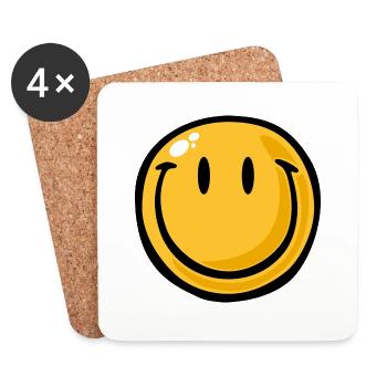 Smiley big smile - Coasters (set of 4) - white - Front