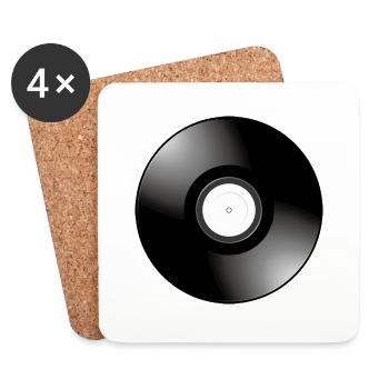 Smiley Vinyl Record - Untersetzer (4er-Set) - Weiß - Vorne