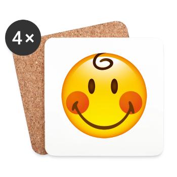 Smiley Cheeky Boy - Coasters (set of 4) - white - Front