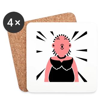 Chanteuse d’opéra / Fat Lady Sings (2c) - Dessous de verre (lot de 4) - blanc - Devant