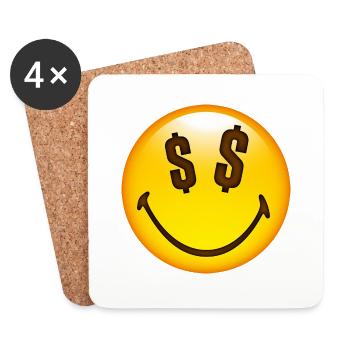 Smiley Dollar Signs - Untersetzer (4er-Set) - Weiß - Vorne