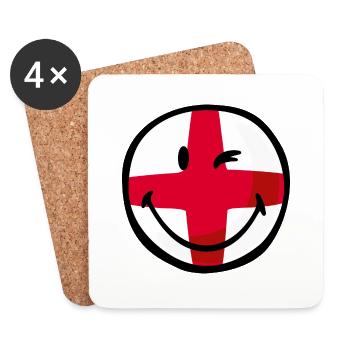 Smiley Flag England - Untersetzer (4er-Set) - Weiß - Vorne