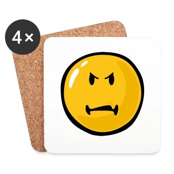 Smiley Anger Scorn - Untersetzer (4er-Set) - Weiß - Vorne