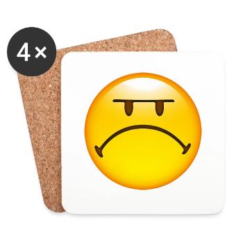 Smiley Glossy Mad - Coasters (set of 4) - white - Front