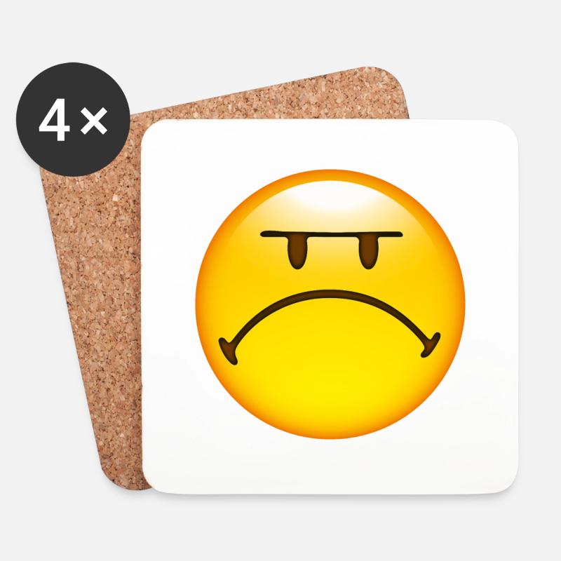 Smiley Mad - Untersetzer (4er-Set) - Weiß