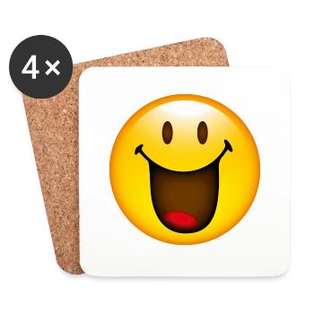 Smiley Glossy Happy - Coasters (set of 4) - white - Front