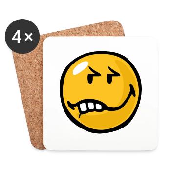 Smiley Anger Exasperation - Untersetzer (4er-Set) - Weiß - Vorne