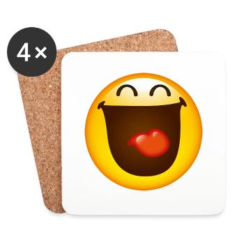 Smiley Glossy Happy - Coasters (set of 4) - white - Front