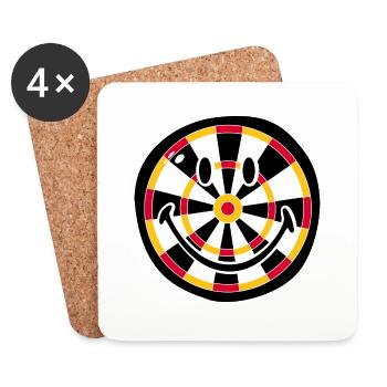 Smiley Dart Board - Untersetzer (4er-Set) - Weiß - Vorne