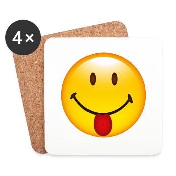 Smiley Cheeky - Coasters (set of 4) - white - Front