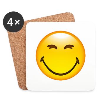 Smiley Happy - Coasters (set of 4) - white - Front
