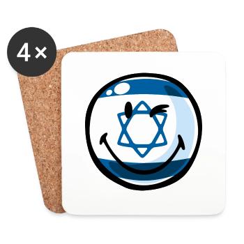 Smiley Israel - Untersetzer (4er-Set) - Weiß - Vorne