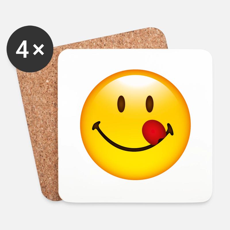 Smiley Taste - Untersetzer (4er-Set) - Weiß