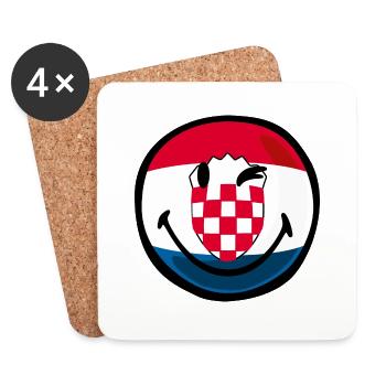 Smiley Croatia - Dessous de verre (lot de 4) - blanc - Devant