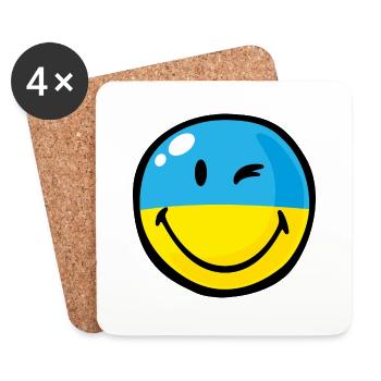 Smiley Ukraine - Untersetzer (4er-Set) - Weiß - Vorne
