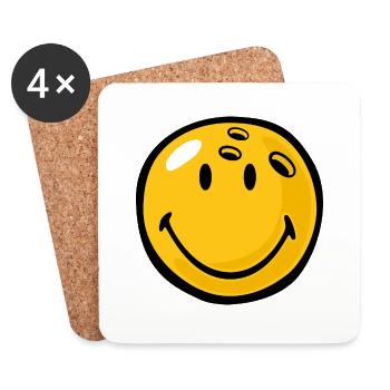 Smiley Bowling - Untersetzer (4er-Set) - Weiß - Vorne