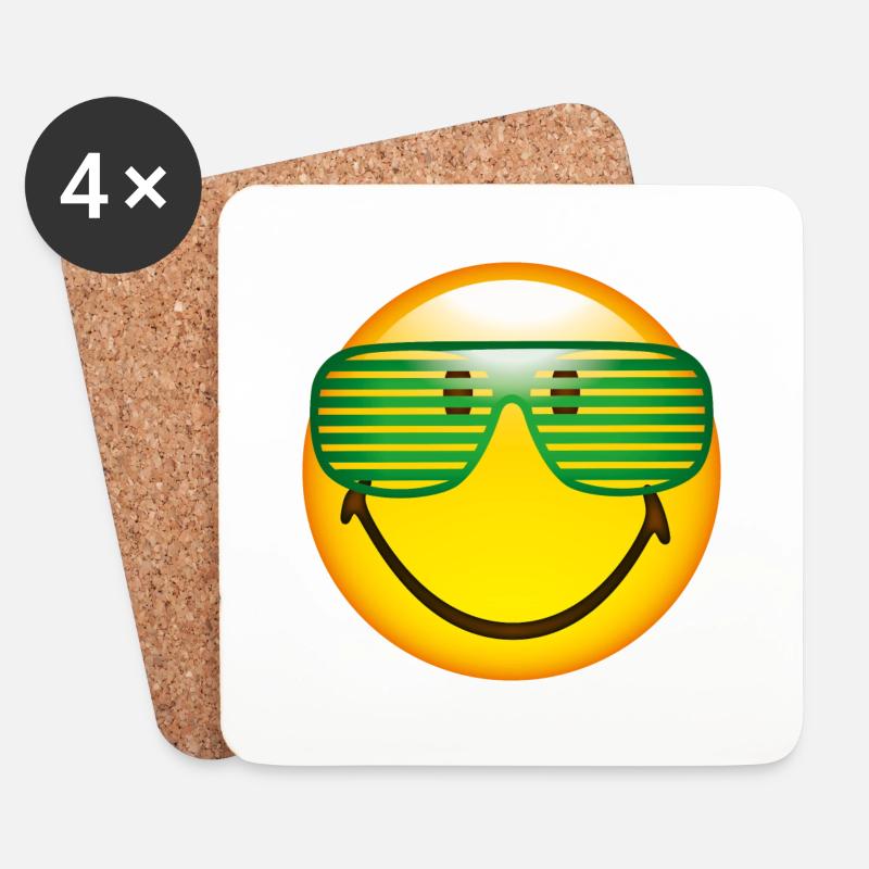 Smiley Sunglasses - Untersetzer (4er-Set) - Weiß