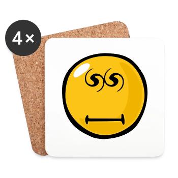 Smiley Hypnotised - Dessous de verre (lot de 4) - blanc - Devant