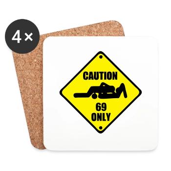 caution only 69 adult sex deposit vorsic - Dessous de verre (lot de 4) - blanc - Devant