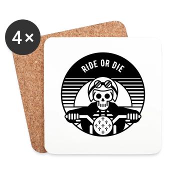 RIDE OR DIE - Coasters (set of 4) - white - Front