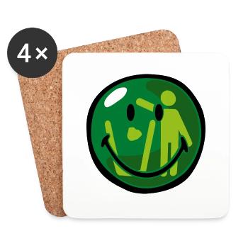 Smiley Dont Litter - Coasters (set of 4) - white - Front