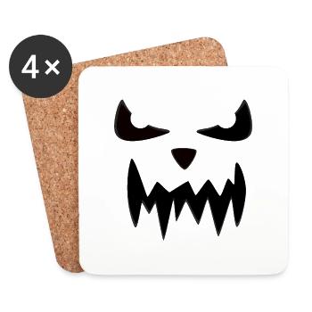 Halloween scary face - Coasters (set of 4) - white - Front