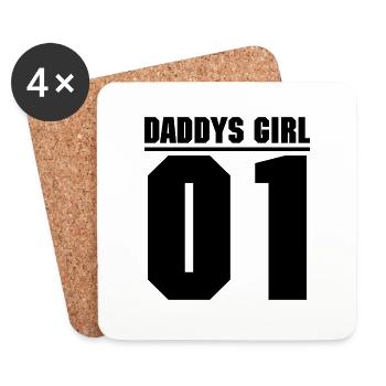 Daddys Girl 01 Tochter Geschenk - Untersetzer (4er-Set) - Weiß - Vorne