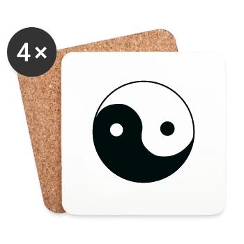 ying and yang in black and white - Coasters (set of 4) - white - Front