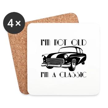 Im not old im Classic Vintage Car Cadeaux - Dessous de verre (lot de 4) - blanc - Devant