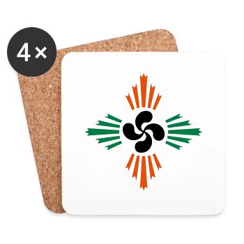 croix basque - lauburu 52 - Dessous de verre (lot de 4) - blanc - Devant