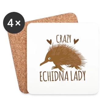 Crazy echidna lady - Coasters (set of 4) - white - Front