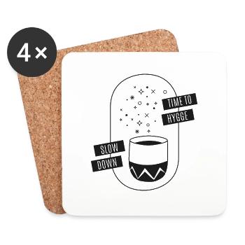 time to hygge - slow down - Coasters (set of 4) - white - Front