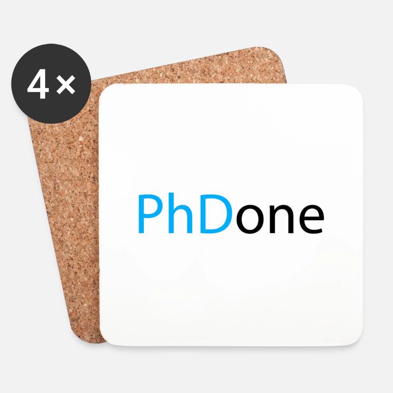 PhD Done Phd Abschluss Geschenk - Untersetzer (4er-Set) - Weiß