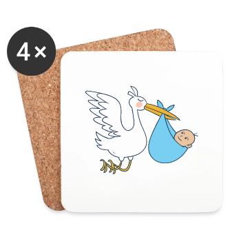 Cadeaux pour les sages-femmes | Sage-femme obstétricienne - Dessous de verre (lot de 4) - blanc - Devant