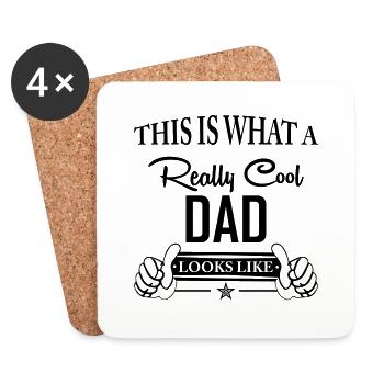 This Is What a Really Cool Dad... - Coasters (set of 4) - white - Front