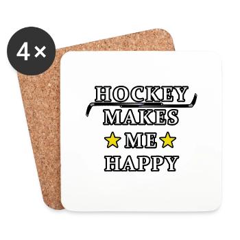 Hockey Hockey Stick Saying - Coasters (set of 4) - white - Front