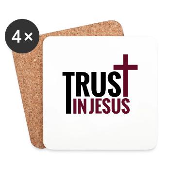 Trust Jesus God Bible Christian - Coasters (set of 4) - white - Front