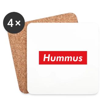 Hummus vegan gift - Coasters (set of 4) - white - Front